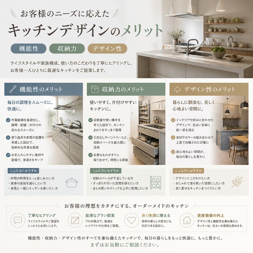 2. オーダーメイドキッチンの特長