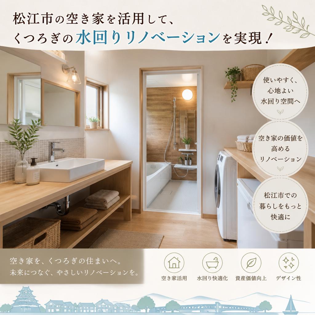 松江市の空き家を活用して、くつろぎの水回りリノベーションを実現！