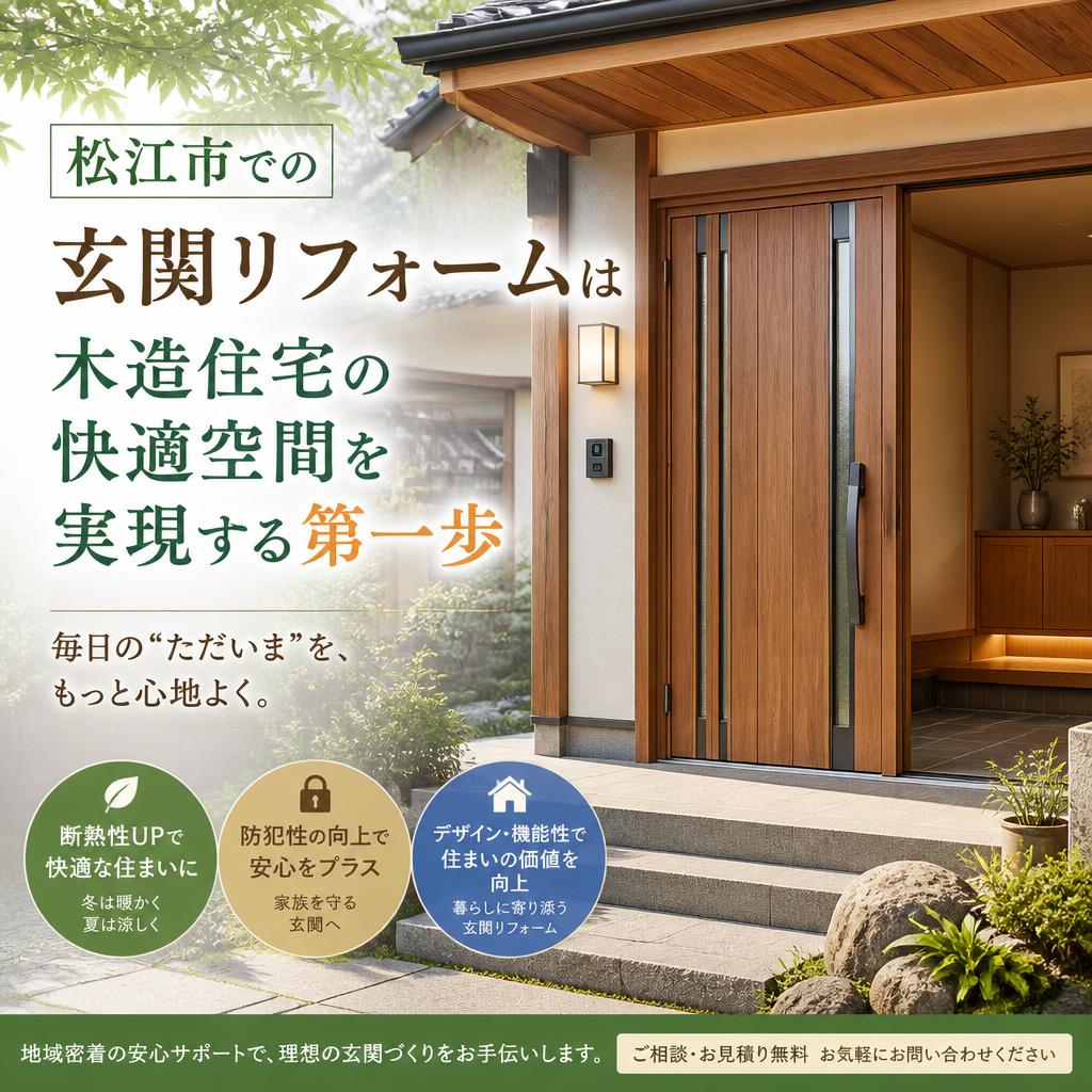 松江市での玄関リフォームは木造住宅の快適空間を実現する第一歩