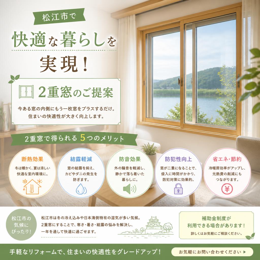 松江市で快適な暮らしを実現！2重窓のご提案