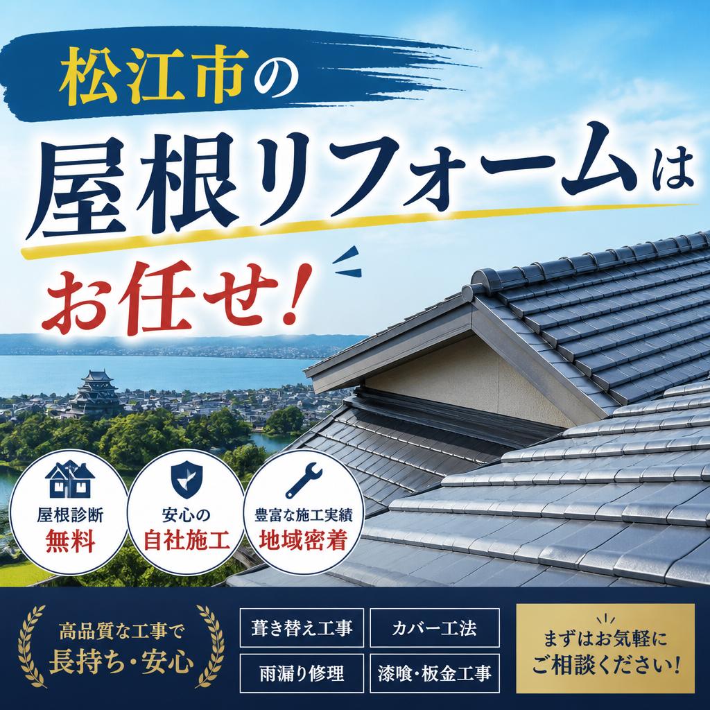 松江市の屋根リフォームはお任せ！