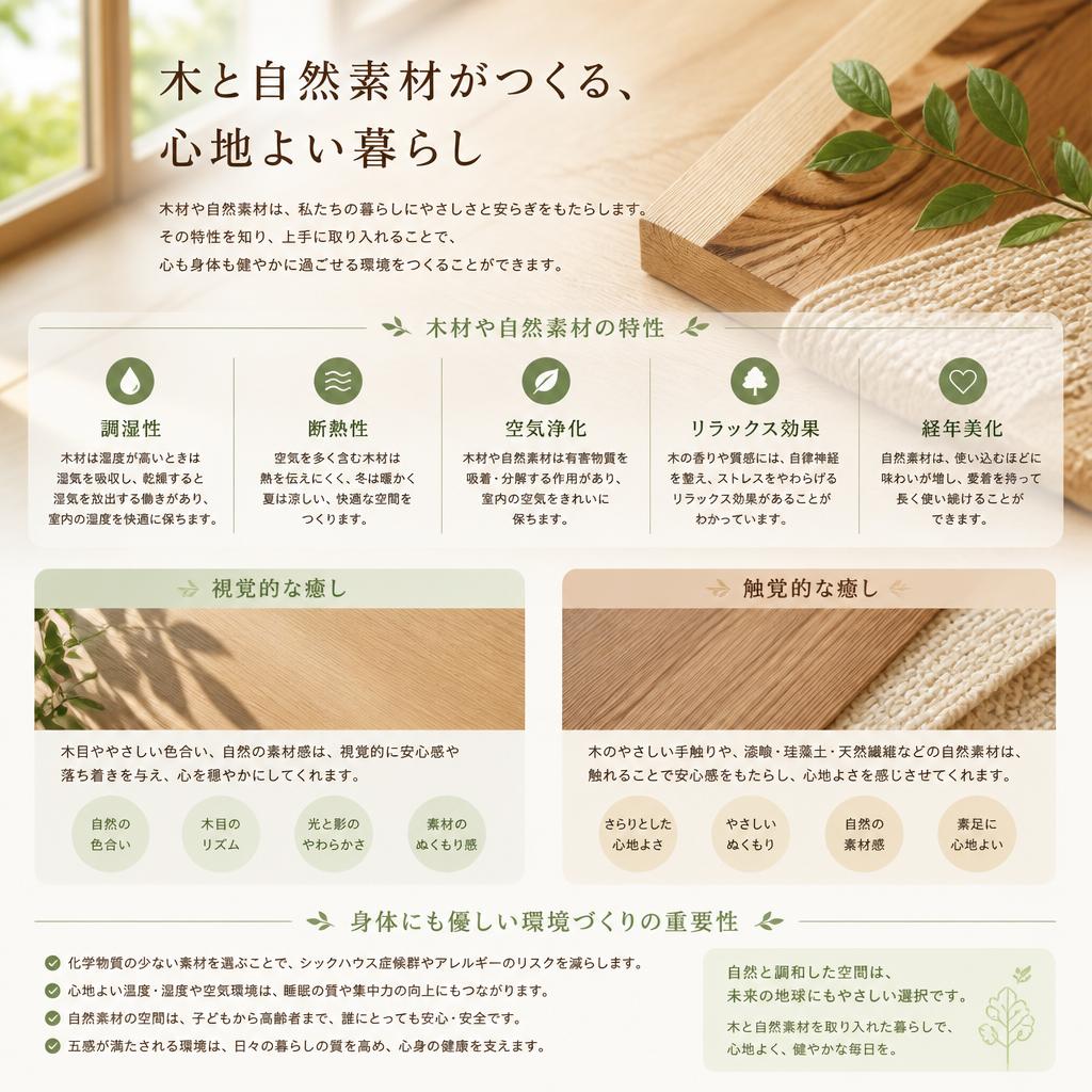 2. 自然素材がもたらす温もり
