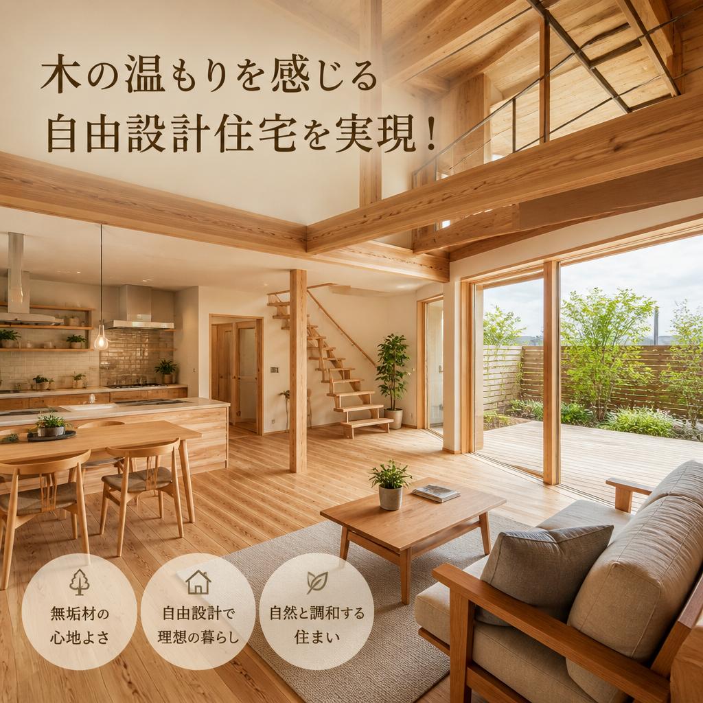 木の温もりを感じる自由設計住宅を実現！