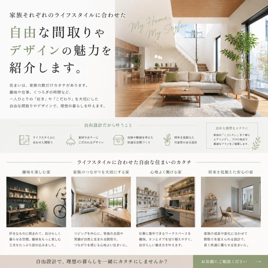 2. 自由設計で叶える理想の住まい