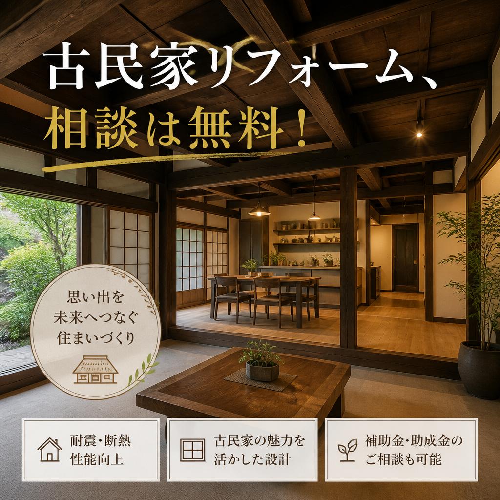 古民家リフォーム、相談は無料！