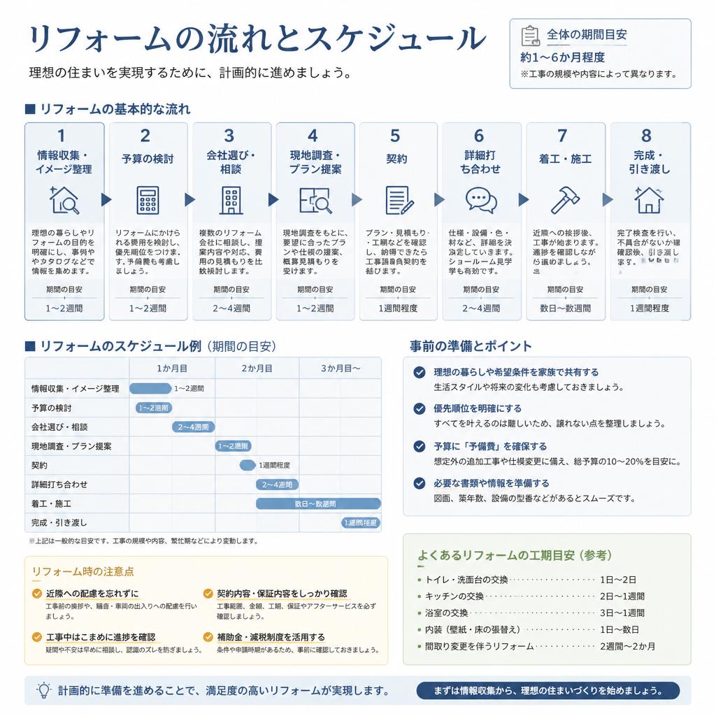 リフォームの流れとスケジュール