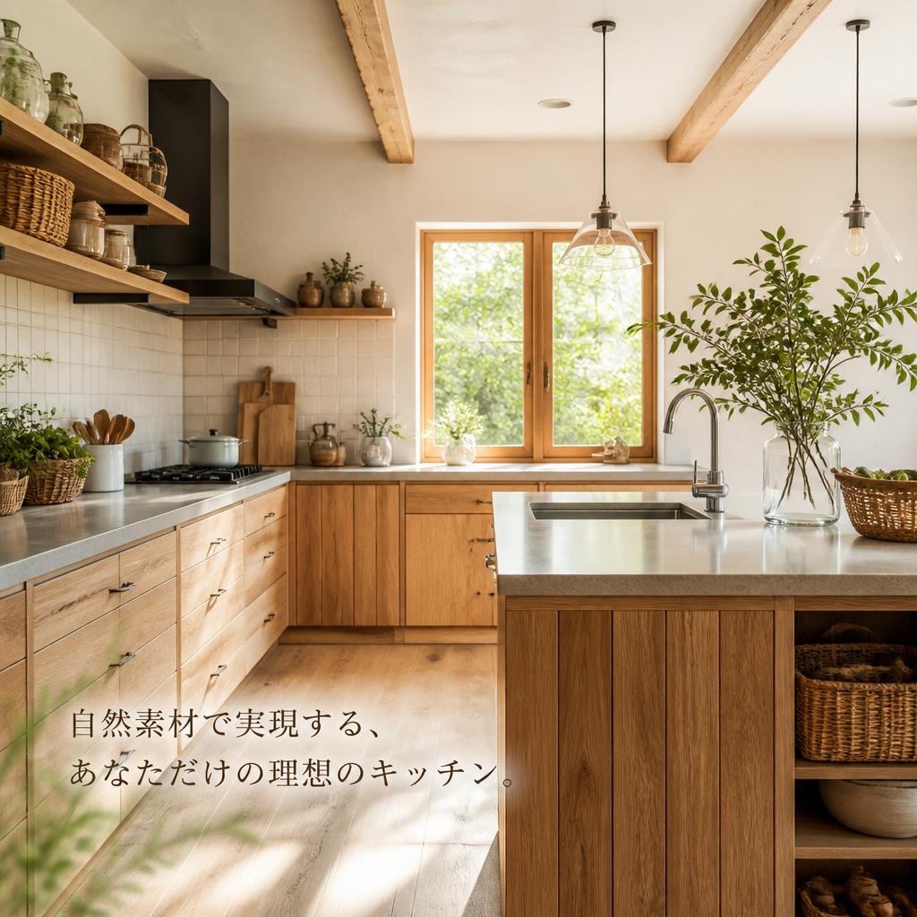 自然素材で実現する、あなただけの理想のキッチン。