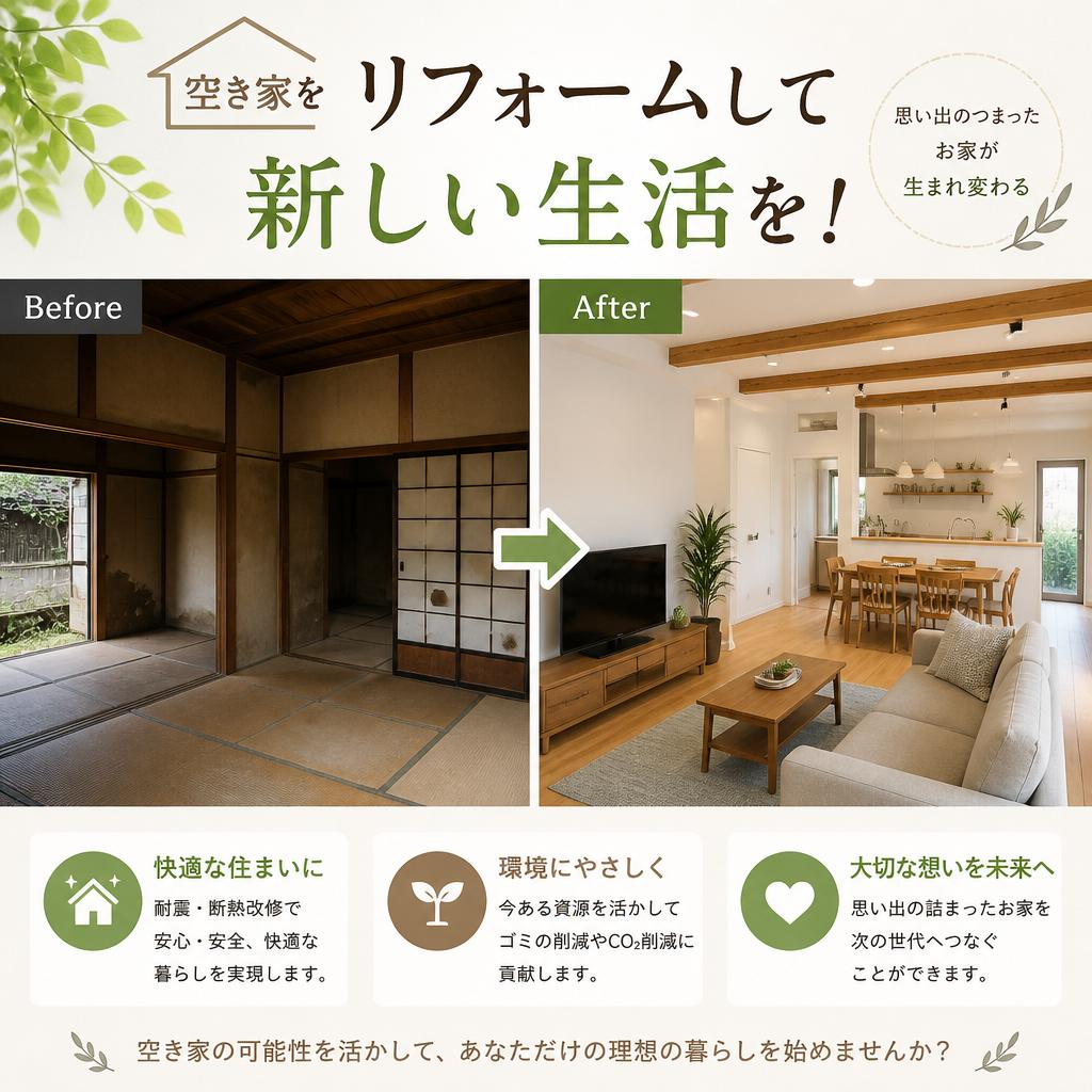 空き家をリフォームして新しい生活を！