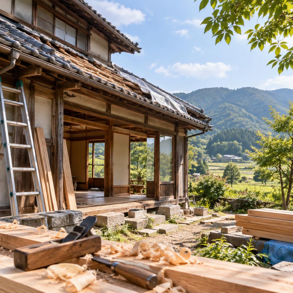 実家の空き家を、田舎暮らしの舞台へ。雨漏り修理から改修まで、木を知る大工が受け継ぐ家に新しい息吹を。